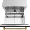 imageZLINE Autograph Edition 24 in Touchstone 168 Can OutdoorRated Dual Refrigerator Drawer with Black Matte Doors and Champagne Bronze Handles RDSOZBLM24CB