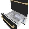 imageZLINE Autograph Edition 24 in Touchstone 168 Can OutdoorRated Dual Refrigerator Drawer with Black Matte Doors and Champagne Bronze Handles RDSOZBLM24CB