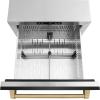 imageZLINE Autograph Edition 24 in Touchstone 168 Can OutdoorRated Dual Refrigerator Drawer with Black Stainless Steel Doors and Champagne Bronze Handles RDSOZBS24CB