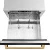 imageZLINE Autograph Edition 24 in Touchstone 168 Can OutdoorRated Dual Refrigerator Drawer with Black Stainless Steel Doors and Champagne Bronze Handles RDSOZBS24CB