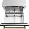 imageZLINE Autograph Edition 24 in Touchstone 168 Can OutdoorRated Dual Refrigerator Drawer with Black Stainless Steel Doors and Champagne Bronze Helix Handles RDSOZBS24KCB