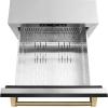 imageZLINE Autograph Edition 24 in Touchstone 168 Can OutdoorRated Dual Refrigerator Drawer with Black Stainless Steel Doors and Champagne Bronze Helix Handles RDSOZBS24KCB