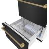 imageZLINE Autograph Edition 24 in Touchstone 168 Can OutdoorRated Dual Refrigerator Drawer with Black Stainless Steel Doors and Champagne Bronze Helix Handles RDSOZBS24KCB