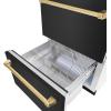 imageZLINE Autograph Edition 24 in Touchstone 168 Can OutdoorRated Dual Refrigerator Drawer with Black Stainless Steel Doors and Polished Gold Handles RDSOZBS24G