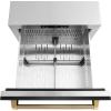 imageZLINE Autograph Edition 24 in Touchstone 168 Can OutdoorRated Dual Refrigerator Drawer with Black Stainless Steel Doors and Polished Gold Helix Handles RDSOZBS24KG