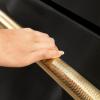 imageZLINE Autograph Edition 24 in Touchstone 168 Can OutdoorRated Dual Refrigerator Drawer with Black Stainless Steel Doors and Polished Gold Helix Handles RDSOZBS24KG