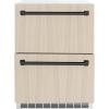 imageZLINE Autograph Edition 24 in Touchstone 168 Can OutdoorRated Dual Refrigerator Drawer with PanelReady Doors and Matte Black Handles RDSPOZ24MB