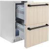 imageZLINE Autograph Edition 24 in Touchstone 168 Can OutdoorRated Dual Refrigerator Drawer with PanelReady Doors and Matte Black Handles RDSPOZ24MB