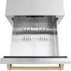imageZLINE Autograph Edition 24 in Touchstone 168 Can OutdoorRated Dual Refrigerator Drawer with Satin Stainless Steel Doors and Champagne Bronze Handles RDSOZSN24CB