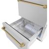 imageZLINE Autograph Edition 24 in Touchstone 168 Can OutdoorRated Dual Refrigerator Drawer with Satin Stainless Steel Doors and Champagne Bronze Handles RDSOZSN24CB