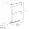 imageZLINE Autograph Edition 24 in Touchstone 168 Can OutdoorRated Dual Refrigerator Drawer with Satin Stainless Steel Doors and Polished Gold Handles RDSOZSN24G