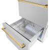 imageZLINE Autograph Edition 24 in Touchstone 168 Can OutdoorRated Dual Refrigerator Drawer with Satin Stainless Steel Doors and Polished Gold Handles RDSOZSN24G