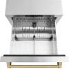 imageZLINE Autograph Edition 24 in Touchstone 168 Can OutdoorRated Dual Refrigerator Drawer with Stainless Steel Doors and Champagne Bronze Handles RDSOZST24CB