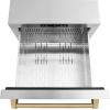 imageZLINE Autograph Edition 24 in Touchstone 168 Can OutdoorRated Dual Refrigerator Drawer with Stainless Steel Doors and Champagne Bronze Handles RDSOZST24CB