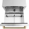 imageZLINE Autograph Edition 24 in Touchstone 168 Can OutdoorRated Dual Refrigerator Drawer with Stainless Steel Doors and Champagne Bronze Helix Handles RDSOZST24KCB