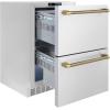imageZLINE Autograph Edition 24 in Touchstone 168 Can OutdoorRated Dual Refrigerator Drawer with Stainless Steel Doors and Champagne Bronze Helix Handles RDSOZST24KCB