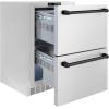 imageZLINE Autograph Edition 24 in Touchstone 168 Can OutdoorRated Dual Refrigerator Drawer with Stainless Steel Doors and Matte Black Handles RDSOZST24MB