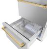 imageZLINE Autograph Edition 24 in Touchstone 168 Can OutdoorRated Dual Refrigerator Drawer with Stainless Steel Doors and Polished Gold Handles RDSOZST24G