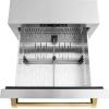 imageZLINE Autograph Edition 24 in Touchstone 168 Can OutdoorRated Dual Refrigerator Drawer with Stainless Steel Doors and Polished Gold Handles RDSOZST24G