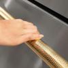 imageZLINE Autograph Edition 24 in Touchstone 168 Can OutdoorRated Dual Refrigerator Drawer with Stainless Steel Doors and Polished Gold Helix Handles RDSOZST24KG
