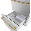 imageZLINE Autograph Edition 24 in Touchstone 168 Can OutdoorRated Dual Refrigerator Drawer with Stainless Steel Doors and Polished Gold Helix Handles RDSOZST24KG