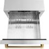 imageZLINE Autograph Edition 24 in Touchstone 168 Can OutdoorRated Dual Refrigerator Drawer with Stainless Steel Doors and Polished Gold Helix Handles RDSOZST24KG