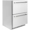 imageZLINE Autograph Edition 24 in Touchstone 168 Can OutdoorRated Dual Refrigerator Drawer with Stainless Steel Doors and Polished Nickel Helix Handles RDSOZST24KPN