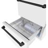 imageZLINE Autograph Edition 24 in Touchstone 168 Can OutdoorRated Dual Refrigerator Drawer with White Matte Doors and Matte Black Handles RDSOZWM24MB