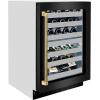 imageZLINE Autograph Edition 24 in Touchstone Dual Zone 44 Bottle Wine Cooler with Black Stainless Steel Glass Door and Polished Gold Helix Handle RWDOZBS24KG