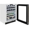 imageZLINE Autograph Edition 24 in Touchstone Dual Zone 44 Bottle Wine Cooler with Black Stainless Steel Glass Door and Polished Gold Helix Handle RWDOZBS24KG