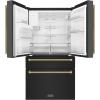 imageZLINE Autograph Edition 36 in 216 cu ft CounterDepth French Door Refrigerator with Water and Ice Dispenser in FingerprintResistant Black Stainless Steel with Polished Gold Helix Handles