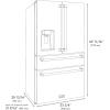 imageZLINE Autograph Edition 36 in 216 cu ft CounterDepth French Door Refrigerator with Water and Ice Dispenser in FingerprintResistant Stainless Steel with Polished Nickel Helix Handles