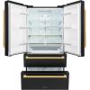 imageZLINE Autograph Edition 36 in 225 cu ft CounterDepth French Door Refrigerator with Ice Maker in FingerprintResistant Black Stainless Steel and Polished Gold Modern Handles RFMZ36BSFG