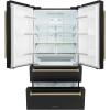 imageZLINE Autograph Edition 36 in 225 cu ft CounterDepth French Door Refrigerator with Ice Maker in FingerprintResistant Black Stainless Steel and Polished Gold Helix Handles RFMZ36BSKG