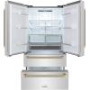 imageZLINE Autograph Edition 36 in 225 cu ft CounterDepth French Door Refrigerator with Ice Maker in FingerprintResistant Stainless Steel and Champagne Bronze Helix Handles RFMZ36KCB