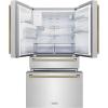 imageZLINE Autograph Edition 36 in 225 cu ft CounterDepth French Door Refrigerator with Ice Maker in FingerprintResistant Stainless Steel and Polished Gold Helix Handles RFMZ36KG