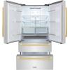 imageZLINE Autograph Edition 36 in 225 cu ft CounterDepth French Door Refrigerator with Ice Maker in FingerprintResistant Stainless Steel with Polished Gold Modern Handles RFMZ36FG
