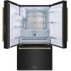 imageZLINE Autograph Edition 36 in 289 cu ft StandardDepth French Door External Water Dispenser Refrigerator with Dual Ice Maker in FingerprintResistant Black Stainless Steel and Gold Helix Handles