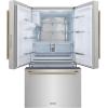 imageZLINE Autograph Edition 36 in 289 cu ft StandardDepth French Door External Water Dispenser Refrigerator with Dual Ice Maker in FingerprintResistant Stainless Steel and Gold Helix Handles
