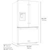 imageZLINE Autograph Edition 36 in 289 cu ft StandardDepth French Door External Water Dispenser Refrigerator with Dual Ice Maker in FingerprintResistant Stainless Steel and Champagne Helix Handles