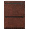 imageZ Line Kitchen and Bath ZLINE 24 in Touchstone 168 Can OutdoorRated Dual Refrigerator Drawer with Hand Hammered Copper Doors RDSOHH24