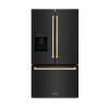 imageZ Line Kitchen and Bath ZLINE Autograph 36 in Black Stainless Standard Refrigerator wBronze Handles RSMZW36BSCB