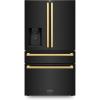 imageZ Line Kitchen and Bath ZLINE Autograph 36 in Black Steel CounterDepth Refrigerator wGold Handles RFMZW36BSFG