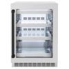 imageZLINE Autograph Edition 24 in Touchstone 151 Can Beverage Fridge With Satin Stainless Steel Glass Door And Matte Black Handle RBSOZSN24MB
