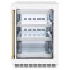 imageZLINE Autograph Edition 24 in Touchstone 151 Can Beverage Fridge With White Matte Glass Door And Champagne Bronze Handle RBSOZWM24CB