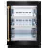 imageZLINE Autograph Edition 24 in Touchstone 151 Can Beverage Fridge with Black Stainless Steel Glass Door and Polished Gold Helix Handle RBSOZBS24KG