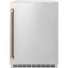 imageZLINE Autograph Edition 24 in Touchstone 151 Can Beverage Fridge with Solid Stainless Steel Door and Champagne Bronze Helix Handle RBSOZST24KCB