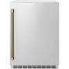 imageZLINE Autograph Edition 24 in Touchstone 151 Can Beverage Fridge with Solid Stainless Steel Door and Polished Gold Helix Handle RBSOZST24KG