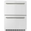 imageZLINE Autograph Edition 24 in Touchstone 168 Can OutdoorRated Dual Refrigerator Drawer with Stainless Steel Doors and Polished Nickel Helix Handles RDSOZST24KPN