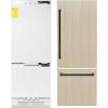 imageZLINE Autograph Edition 30 Inches 161 Cubic Feet Panel Ready BuiltIn Bottom Freezer Refrigerator with Water Dispenser and Ice Maker with Matte Black Accents RBIVZ30MB